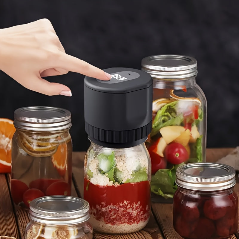 Electric Vacuum Mason Jar Sealing Kit with Lids for Wide Mouth & Regular Mouth Jars Food Preservation Vacuum Sealer