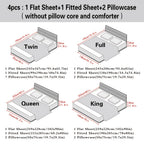 Luxury Microfiber Bed Sheet Set 4-Piece | Deep Pocket, Fade Resistant