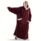 Wearable Blanket Hoodie – Oversized Giant Flannel Hooded Blanket Jacket for Women & Men | Ultra Soft, Warm, with Pocket | 5 Colors