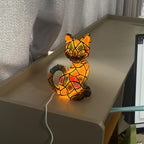 USB Glowing Cat Statue Collectible Figurine – Cute Pet Cat Themed Night Light Sculpture, Home Decoration Accent for Cat Lovers, Holiday Gift, Family Living Room Desk Decor