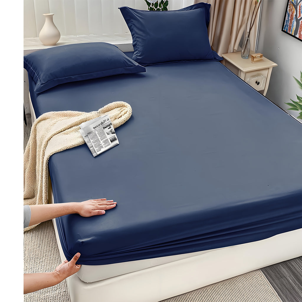 Fitted Sheet Set 3 Piece Solid Color – Soft Breathable 14" Deep Pocket Bed Sheet with 1 or 2 Pillowcases, All Season Machine Washable Bedding, Great Gift for Any Bedroom