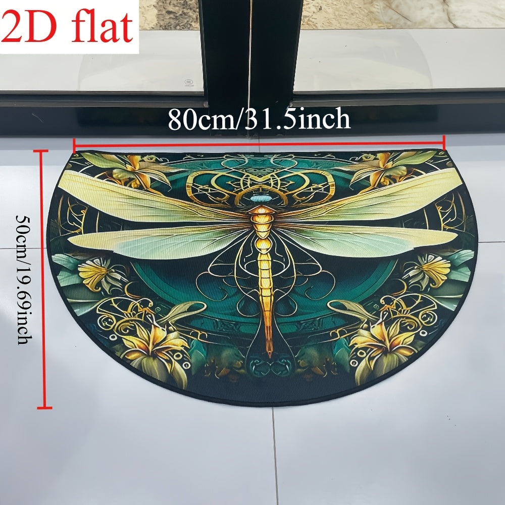 Retro Dragonfly Print Flat Washable Door Mat – Indoor & Outdoor Floor Rug for Entrance, Bathroom, Living Room & Laundry | 19”x31” (50×80cm)