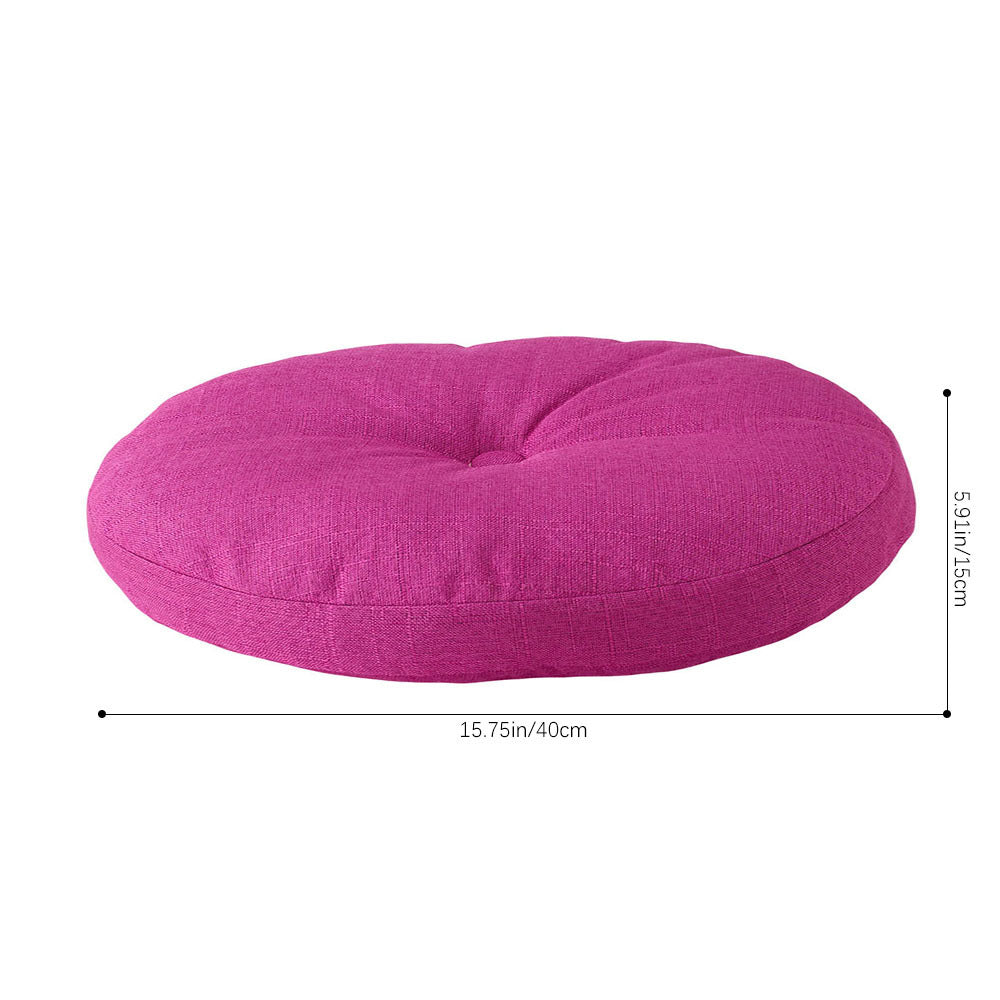 Round Seat Cushion 40x40cm 15cm Thick Firm Futon Meditation Mat Removable Linen Cover Chair Pad for Office Dining Chair Home Decor All Seasons Christmas