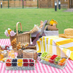 Chilled Condiment & Seasoning Serving Tray Set – Clear Dipping Sauce Plates with Optional Ice Packs or Label Stickers & Pen – Perfect for Entertaining, BBQ, Charcuterie & Appetizers