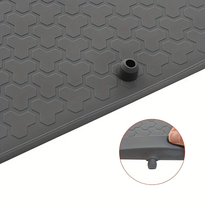 Under Sink Mat Waterproof 34x22 Inch - Silicone Cabinet Liner Drip Tray for Kitchen & Bathroom, Shelf Protector Organizer for Under Sink Storage, Large & Gray Options
