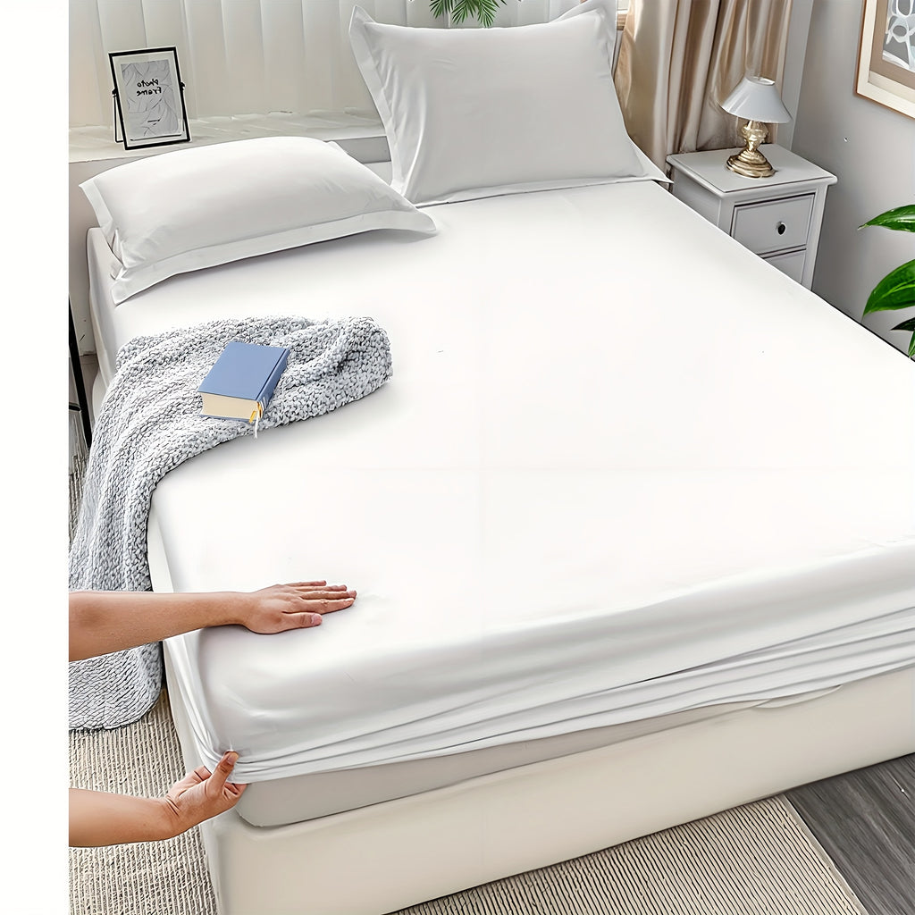 Fitted Sheet Set 3 Piece Solid Color – Soft Breathable 14" Deep Pocket Bed Sheet with 1 or 2 Pillowcases, All Season Machine Washable Bedding, Great Gift for Any Bedroom