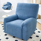 Elastic Jacquard Recliner Chair Cover Single Seat – Stretch Armchair Slipcover Furniture Protector for Living Room Bedroom Office, 6 Colors (Pink Blue Green Camel Gray Beige)