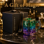 Gradient Constellation Coffee Cup with Dragon Handle - Retro Espresso Tea Cup for Home & Office, Unique Halloween Festival Gift for Game Enthusiasts, Includes Gift Box & Digital Painting