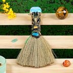 Mini Magic Brooms 12pcs Decorative Christmas Halloween Day of the Dead Witch Broom Set for Home Decor DIY Crafts Crystal Accessories Holiday Birthday Gift