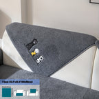 Sherpa Sofa Cover with Cat Paw Embroidery – Thick Plush Non-Slip Couch Slipcover, Pet-Friendly & Machine Washable Furniture Protector