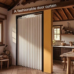 Bohemian Door Curtain Foldable Windproof Thickened Fabric Diamond Pattern Wavy Hem – Machine Washable Boho Room Divider Curtain for Kitchen, Living Room & Bedroom