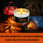 Unscented Soy Palm Wax Candles Set of 4 Metal Tin 96 Hour Burn Time – Long Lasting Candles for Camping Hiking Emergency Lighting Holiday Decor Christmas Halloween