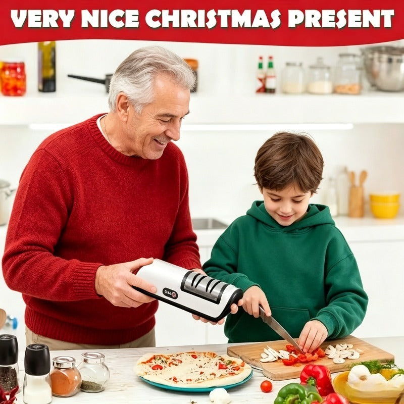 USB Rechargeable Electric Knife Sharpener Professional - Portable Electric Knife Polisher for Chef Knives, Fruit Knives & Kitchen Blades - Fast Sharpening, Multi-Scenario Use, Home & Outdoor