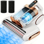 UV Mattress Vacuum Cleaner 16KPa Wireless with 253.7nm Ultraviolet Light – 80,000 RPM Wave Anti-Mite Technology, 3-Minute Fast Charging, Double-Cup Handheld for Pillows, Baby Beds & Sofas