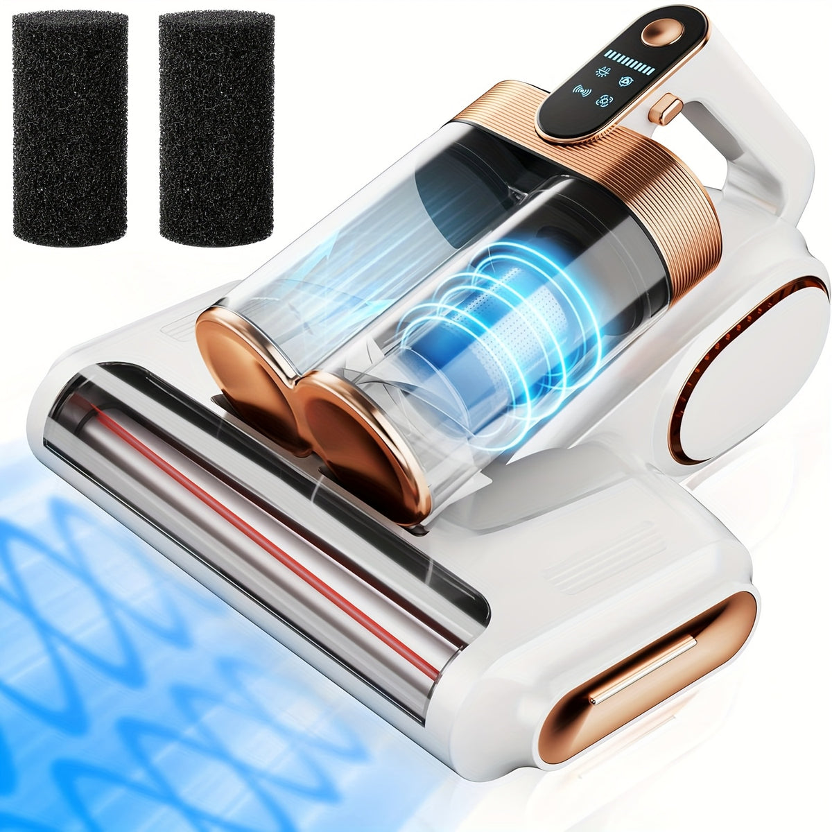UV Mattress Vacuum Cleaner 16KPa Wireless with 253.7nm Ultraviolet Light – 80,000 RPM Wave Anti-Mite Technology, 3-Minute Fast Charging, Double-Cup Handheld for Pillows, Baby Beds & Sofas