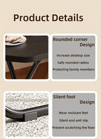 Foldable Tray Table – No Assembly TV Dinner Tray for Eating on Bed Sofa Living Room, Stable Snack Table, Normal & Large, Black White Walnut