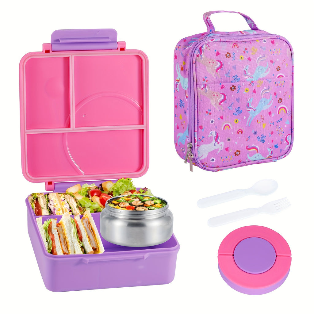 Insulated Lunch Box Set with Stainless Steel Thermal Soup Cup, Thermal Lunch Bag & Utensils – Kids & Adult Bento Lunch Kit