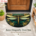 Retro Dragonfly Print Flat Washable Door Mat – Indoor & Outdoor Floor Rug for Entrance, Bathroom, Living Room & Laundry | 19”x31” (50×80cm)