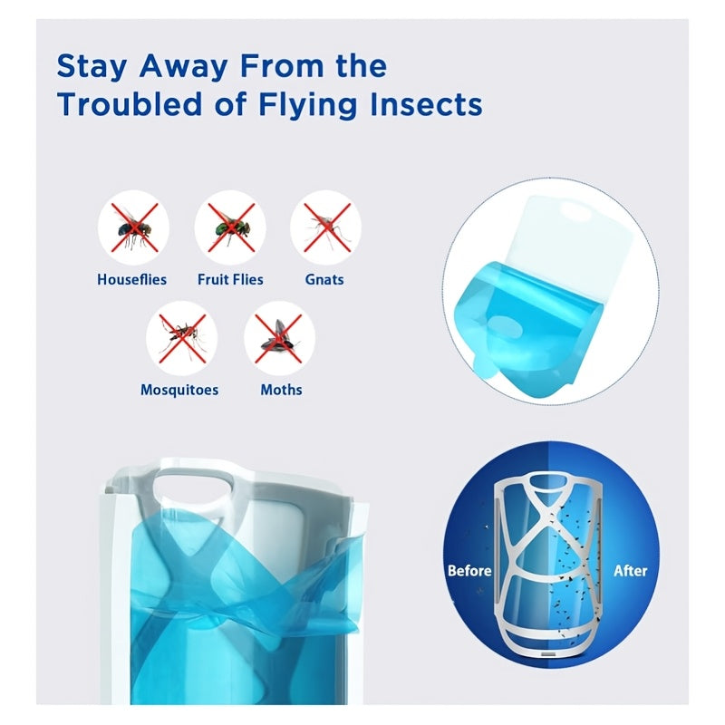 UV Sticky Trap Mosquito Killer Lamp Plug-In Indoor Bug Zapper with 10 Replacement Sticky Films Blue-Purple Light Non-Toxic Odorless Fly Insect Trap for Home Bedroom Kitchen Office