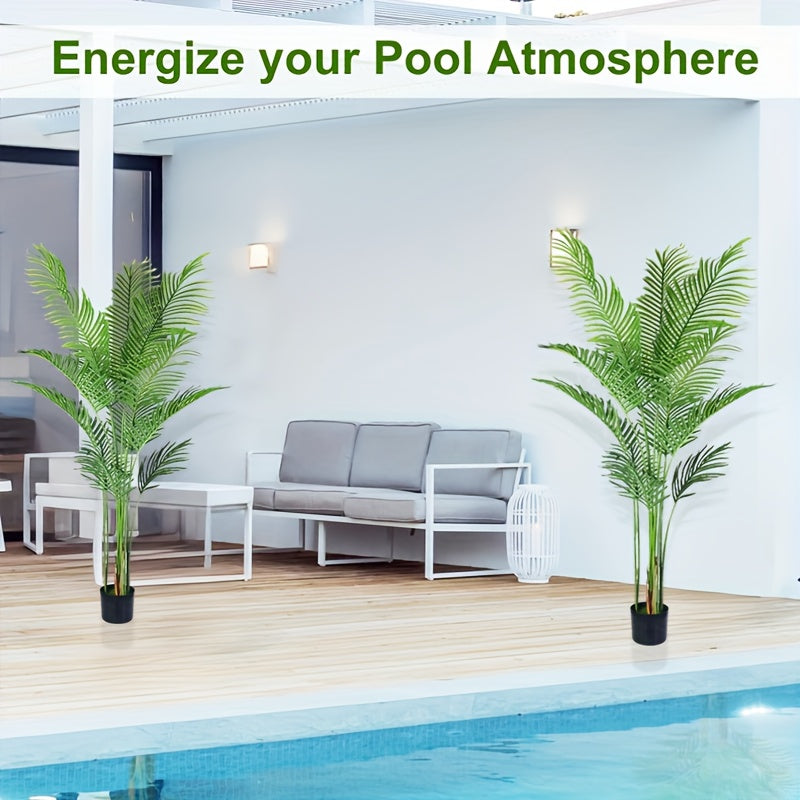 Artificial Palm Plant 5.9ft Flexible Tropical Leaves – Faux Palm Tree for Indoor & Outdoor Decor, Home, Office, Hotel, Garden, Pool & Christmas Decoration