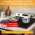 Silicone Stove Top Cover & Dish Drying Mat - 28x20 Inch, Heat Resistant to 450°F, Fits Electric & Glass Stovetops, Black
