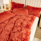 Plush Duvet Cover Set 3 Piece Ultra-Soft Warm Comforter Cover Twin Full Queen King 8 Colors for Bedroom Guest Room Dorm
