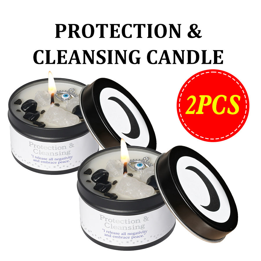 Manifestation Candle – Scented Soy Wax Candle with Golden Crystal & Guidance Card, 3oz, 12+ Hr Burn, for Focus, Meditation & Yoga | Abundance & Law of Attraction Gift for Women (1 or 2 Pack)