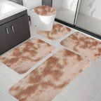 Soft Velvet Bath Rug Set Non-Slip Water Absorbent Machine Washable Bathroom Mat 3 4 5 6 Piece Sets Multiple Colors