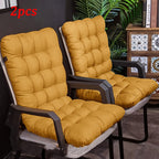 Chair Cushion Set 2pcs Thick Polyester with Straps – Full Back Support Seat Pad for Leisure Chairs, Garden Furniture & Indoor Outdoor Seating, Machine Washable, Multiple Colors