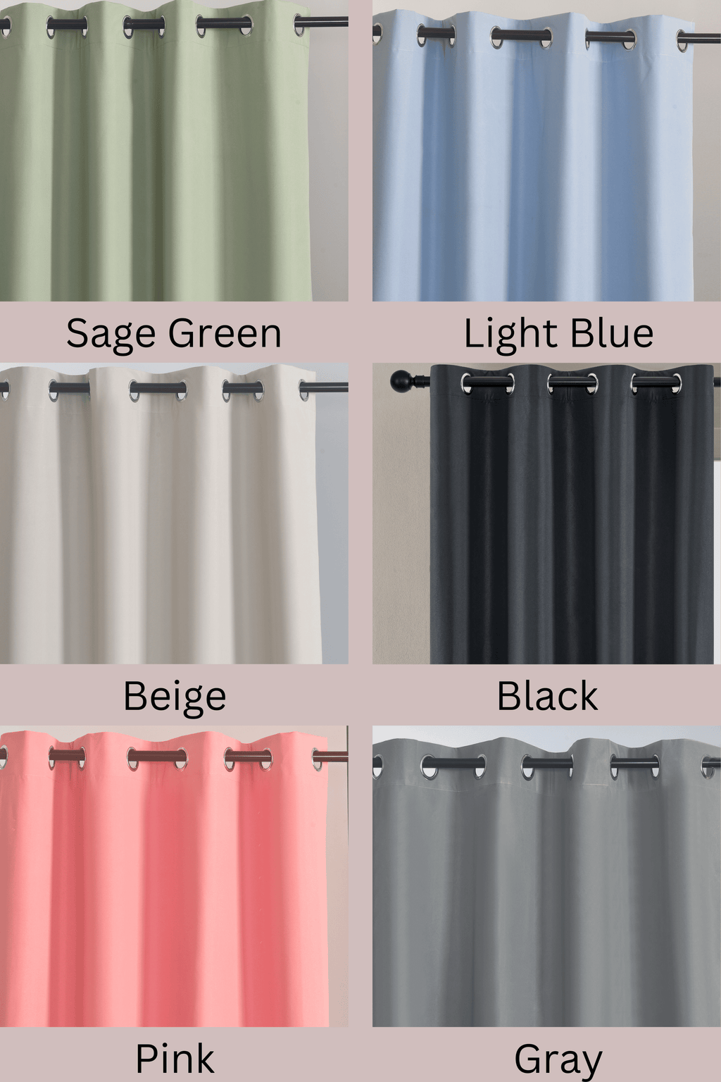 Blackout Door Curtain Single Panel Grommet 39x78 Thermal Insulated Noise Reducing – 100% Light Blocking, 6 Colors, Energy Efficient Window Drape