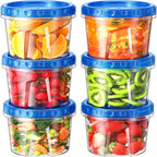 Meal Prep Containers 6pcs 24oz BPA-Free Plastic Food Storage with Flip-Top Lids – Leakproof Microwave Dishwasher Freezer Safe for Soup, Leftovers & Meal Prep