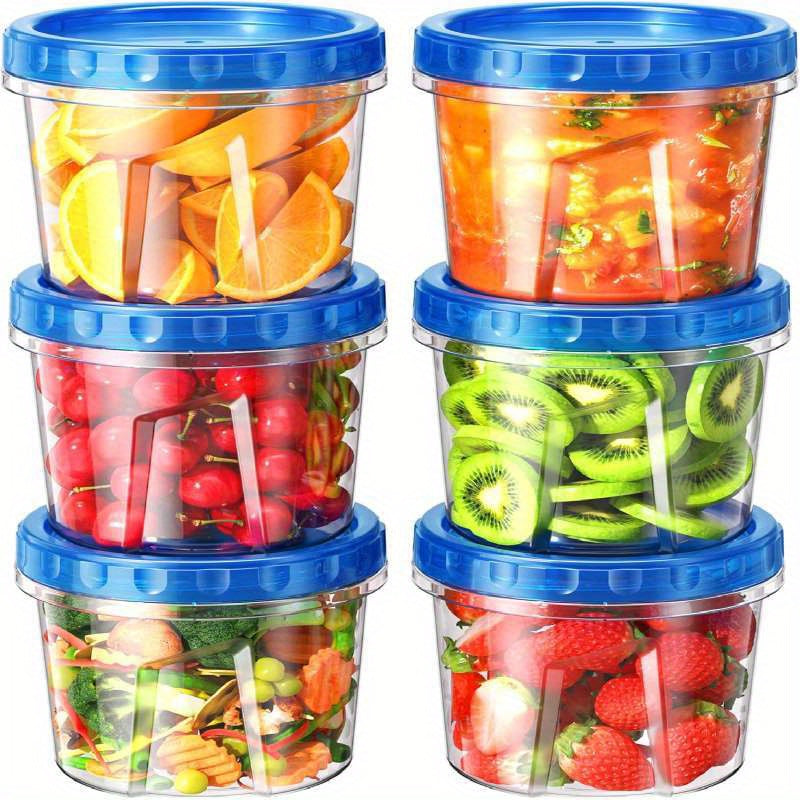 Meal Prep Containers 6pcs 24oz BPA-Free Plastic Food Storage with Flip-Top Lids – Leakproof Microwave Dishwasher Freezer Safe for Soup, Leftovers & Meal Prep