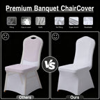 Stretch Spandex Chair Covers 6 12 Pack Machine Washable Wrinkle Resistant - Wedding Banquet Party Event Dining Chair Slipcovers Black White
