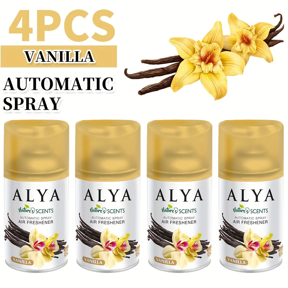 Automatic Spray Air Freshener Refill 8.45 oz, 1 or 4 Pack, 6 Scents Lavender Vanilla Cool Linen Ocean Magnolia Mixed Berries, Odor Eliminating Room Spray for Home Bathroom Car Office Closet