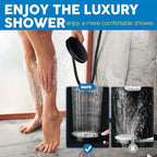 Rain Shower System with Handheld Showerhead 8/10/12 Inch Rainfall Head, All-Metal T-Splitter, 13-Inch Arm, 78-Inch Hose, 6-Function Spray Settings & Anti-Clogging Nozzle – Chrome & Black