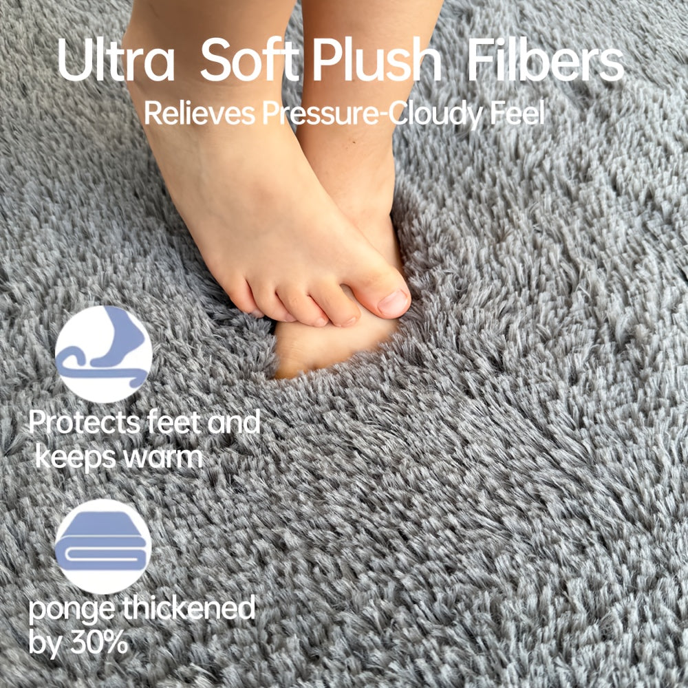 Shaggy Area Rug Extra Large Ultra Soft Fluffy Plush for Living Room & Bedroom – Non-Slip Machine Washable Carpet 9x12 & 10x14ft, Tie-Dye & Solid Colors