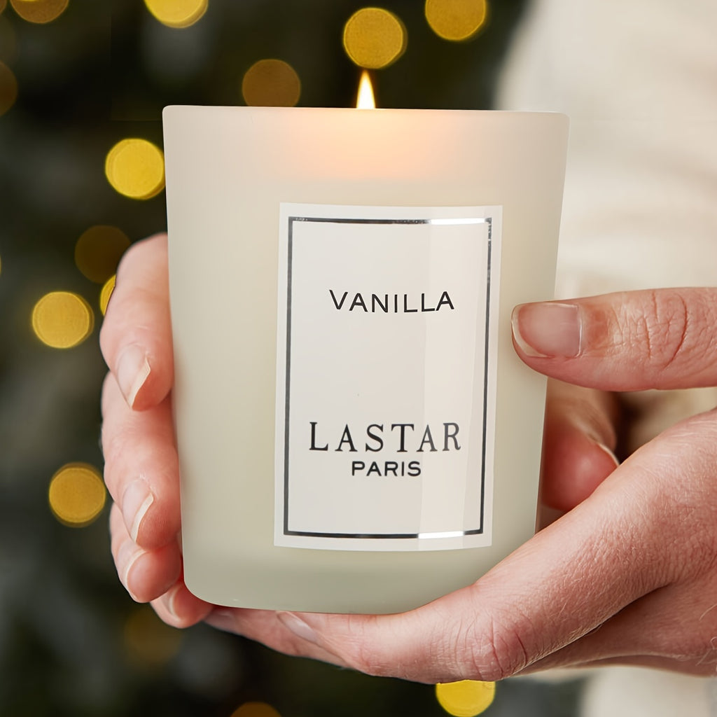 Vanilla Scented Candle Soy Wax Elegant Round Jar with Glitter Accents 70g Long-Burning Home Hotel Wedding Decor Gift for Christmas Valentine's Day Mother's Day