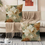 Vintage Floral Farmhouse Pillow Covers 2-Pack – Leaf Pattern Envelope Closure, Machine Washable, 16x16 18x18 20x20, Sofa Armchair Bed Decor