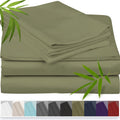 Bamboo Cooling Bed Sheet Set with Deep Pocket Fitted Sheet & Pillowcases – Breathable Soft Bedding for Hot Sleepers, Queen King Full Cal King Twin