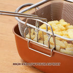 Deep Fryer Set with Strainer 4 Piece Large Capacity Oil Strainer Fryer Easy to Clean for Home Cooking French Fries Steaks Family Meals