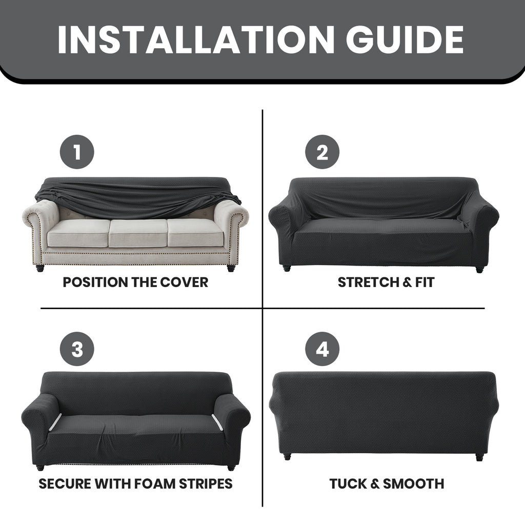 Luxury Spandex Sofa Cover Anti-Slip – Wrinkle-Free Elastic Couch Slipcover, Pet & Scratch-Proof, Machine Washable, All-Season, 7 Colors, 1/2/3 Seater, Living Room Home Decor