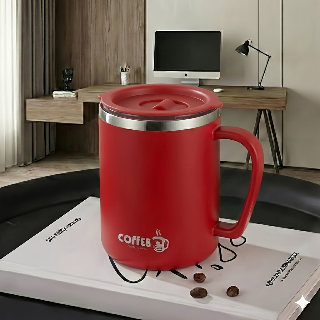 Stainless Steel Travel Tumbler 15oz – Vacuum Insulated, Drop-Proof Coffee Mug with Lid for Car & Home, 6 Colors, Gift for Coffee Lovers