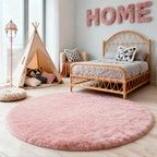 Tie Dye Round Area Rug Soft Plush Shaggy Circle Floor Mat Non-Slip for Living Room Bedroom Dorm – Boho Rainbow & Solid Colors 4x4 5x5 6x6 7x7 8x8 Ft | Home Decor Aesthetic