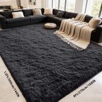 Shaggy Area Rug Extra Large Ultra Soft Fluffy Plush for Living Room & Bedroom – Non-Slip Machine Washable Carpet 9x12 & 10x14ft, Tie-Dye & Solid Colors