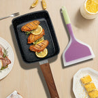 Japanese Tamagoyaki Pan – Non-Stick Rectangular Egg Roll & Omelette Frying Pan | Induction & Halogen Compatible | Dishwasher Safe | Wooden or Plastic Handle