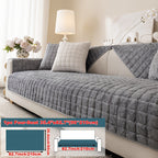Short Plush Sofa Cover Soft Thick Pet Friendly All Season Sofa Protector Machine Washable for 1 2 3 4 Seater Living Room Bedroom Office Winter