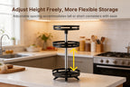 3 Tier Rotating Spice Rack Organizer Metal Turntable for Kitchen Countertop - Spinning Spice Jar Seasoning Storage Rack Black