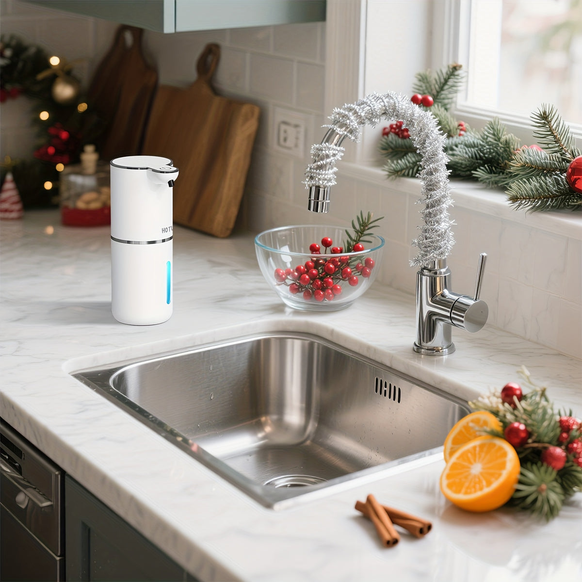 Automatic Soap Dispenser, USB Rechargeable Touchless Electric Soap Dispenser – Wall Mount or Desktop, Bathroom & Kitchen, Black or White