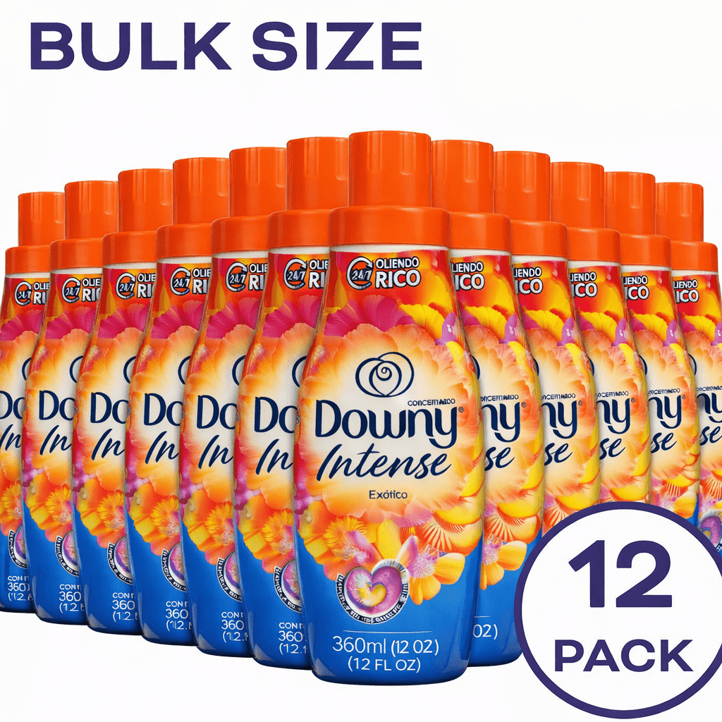 Downy Intense Exotico Liquid Fabric Softener 360ml Pack of 12 – Long-Lasting Exotic Fragrance, Reduces Static & Wrinkles, Softer Clothes for Every Wash