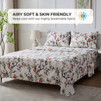 Deep Pocket Printed Sheet Set 3 or 4 Piece Breathable Cool Sheets Luxury Hotel Bedding Soft Wrinkle-Resistant Twin Full Queen King Cal King - Buffalo Check Botanical Florence Paisley Patterns